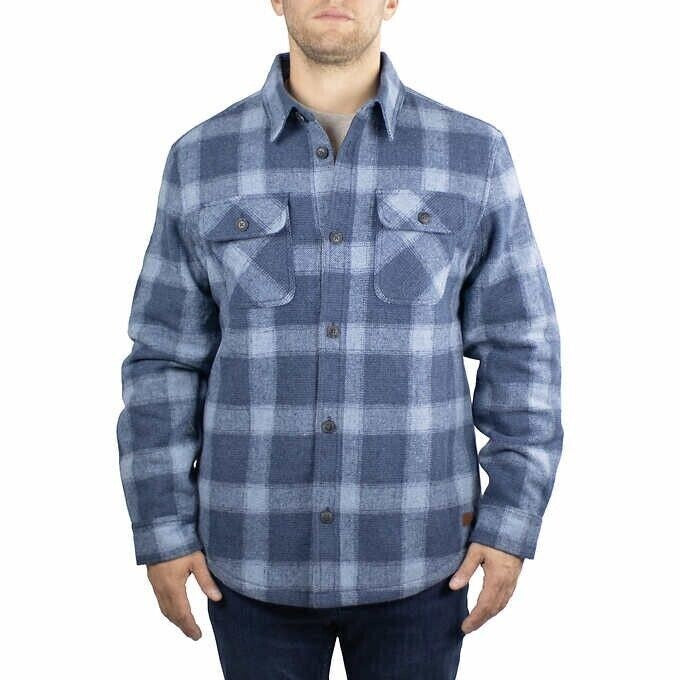 Jachs New York Men Flannel Blue Plaid Shirt Jacket XXL2