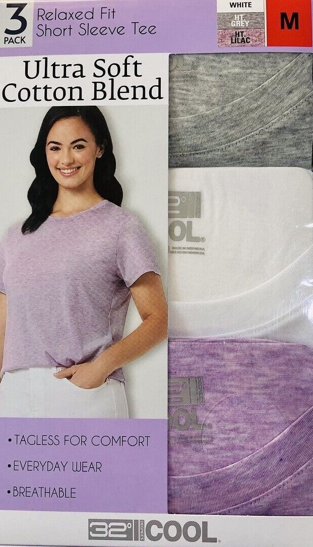 32 Degree Cool Women Ultra Soft Cotton Blend Relaxed Fit Short Sleeve Tee Shirt1