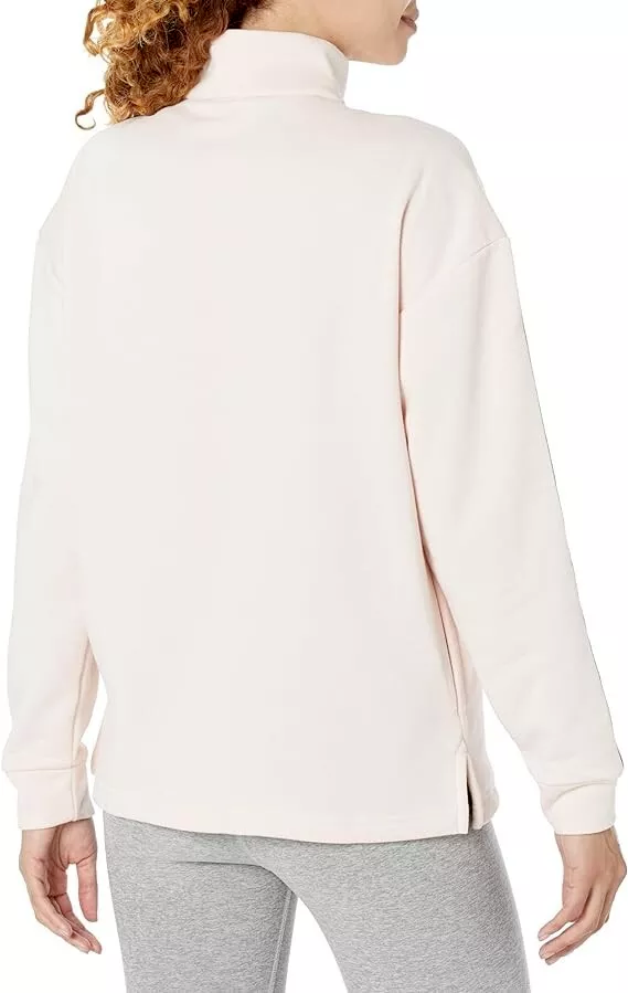 Adidas Women's Quarter Zip Fleece Sweatshirt Pink1