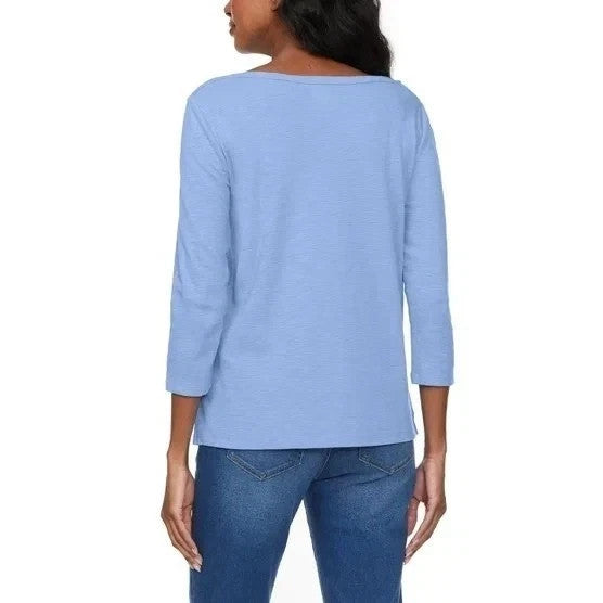 Kirkland Signature Women's 3/4 Sleeve Boatneck Slub Tee Shirt2