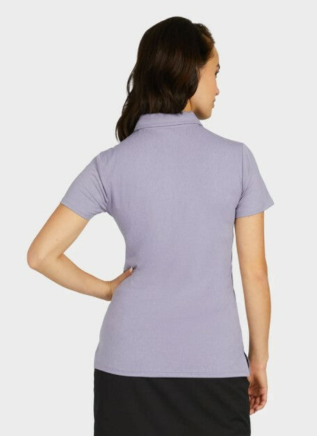 Women 32 Degrees Cool Fitted Polo Shirt Dark Mauve Sun protection UPF 50+ Large 3
