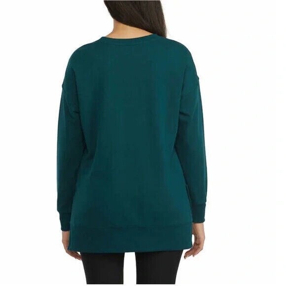 Ellen Tracy Women Large Dark Green Merry + Bright Christmas Crewneck Sweater1