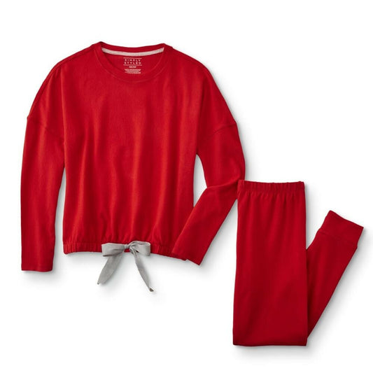 Women sleepwear Top and Pants Pajama S Small size PJ set red 0