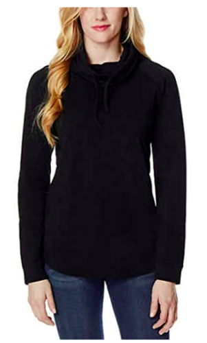 32 Degrees Women Funnel Cowl Neck Pullover Black  S0