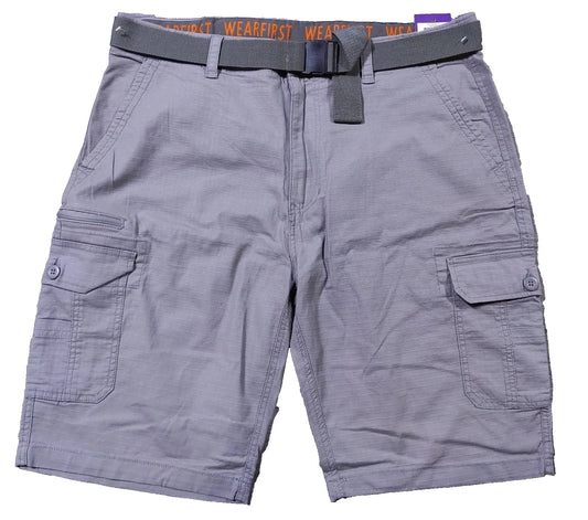 WearFirst Men's Ripstop Belted Cargo Shorts0
