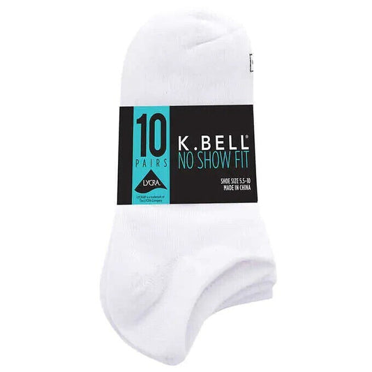 K. Bell 10 Pairs Ladies' No Show Socks Super Soft Cotton0