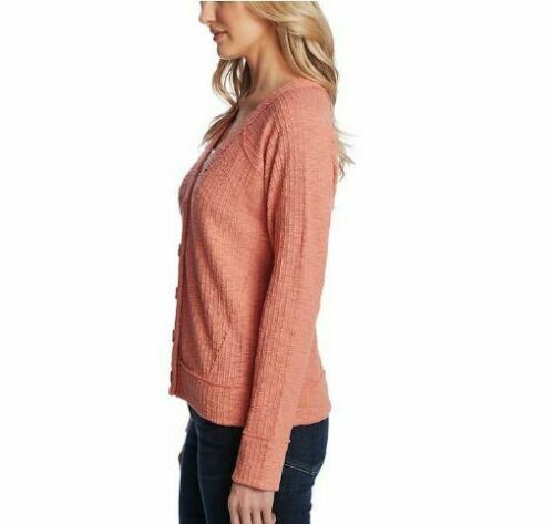 New  Women Two by Vince Camuto Long Sleeve Button Up Cardigan XXL Peach 2XL1