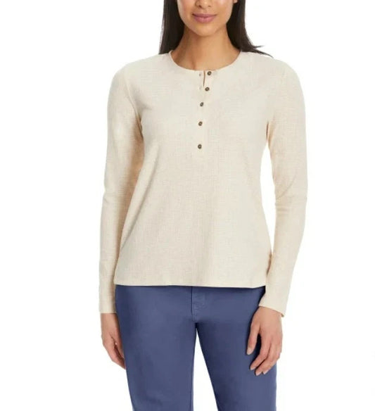 G.H. Bass & Co. Ladies' Long Sleeve Henley Top0