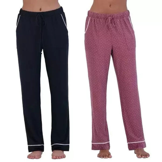 Lucky Brand Women's 2 Pack Lounge Pants Black/Pink Dot Small0