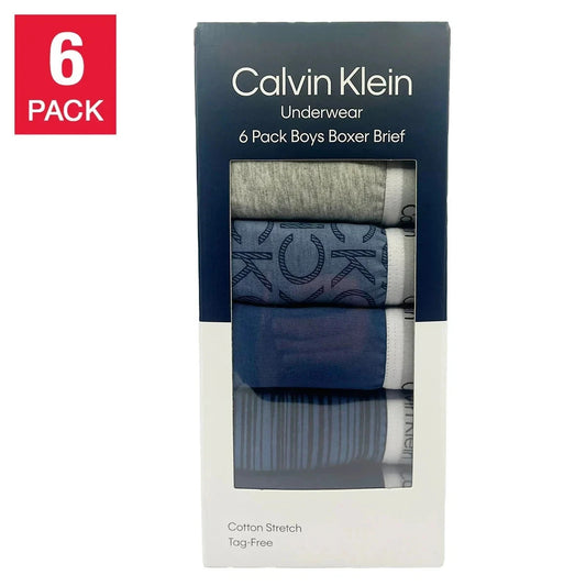 Calvin Klein Boys' 6 Pack Boxer Briefs XL0