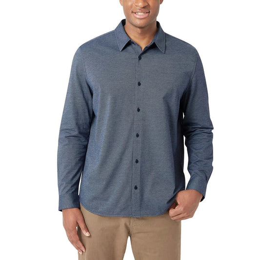 DKNY Men's Knit Button Up Shirt0