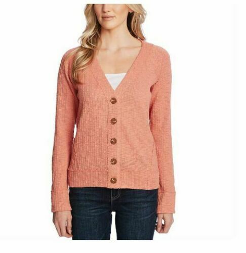 New  Women Two by Vince Camuto Long Sleeve Button Up Cardigan XXL Peach 2XL0