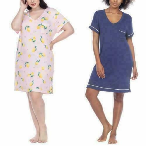 New Honeydew Women's 2 Pack Sleep Shirt Navy  Pink Lemons XXL0