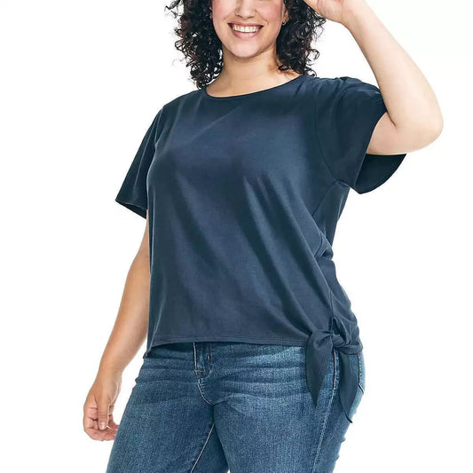Nautica Women's Lightweight Cotton Side Tie Shirt Top0