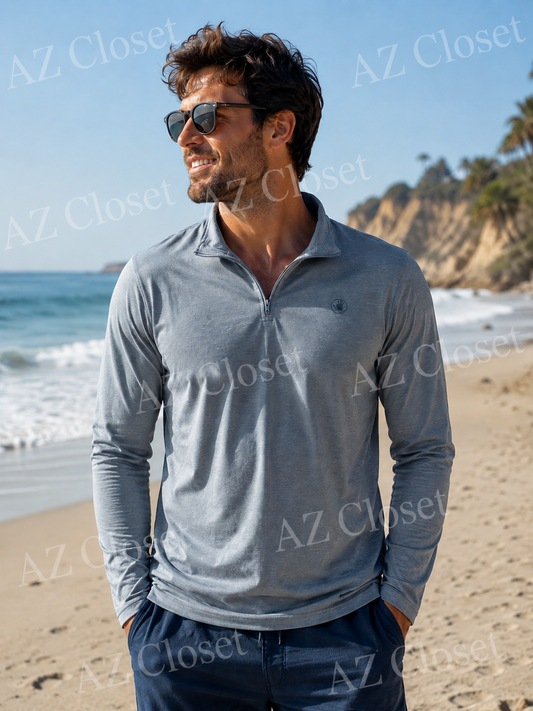 Body Glove Men's Quarter Zip Long Sleeve Performance Pullover0