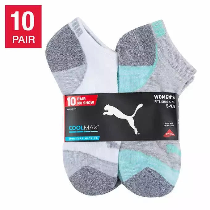 PUMA Ladies' No Show 10 Pair Socks0