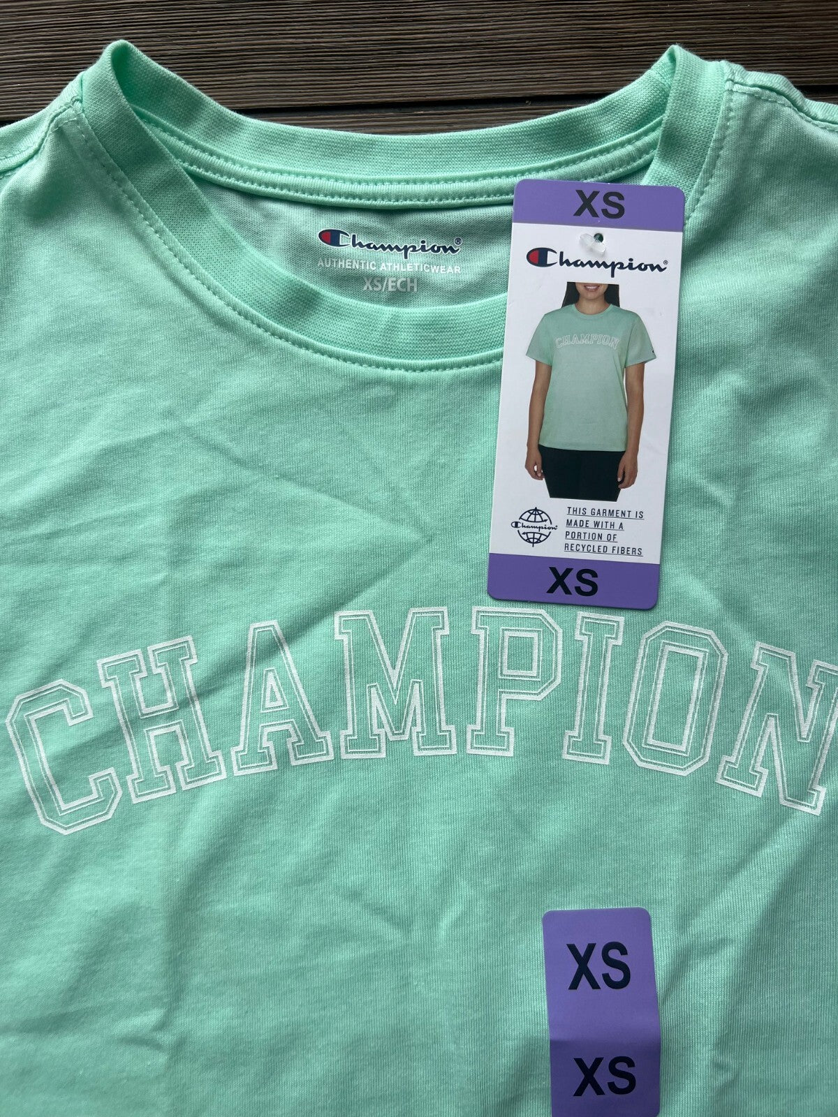 Champion Women's Crew Neck T Shirt Logo Graphic1