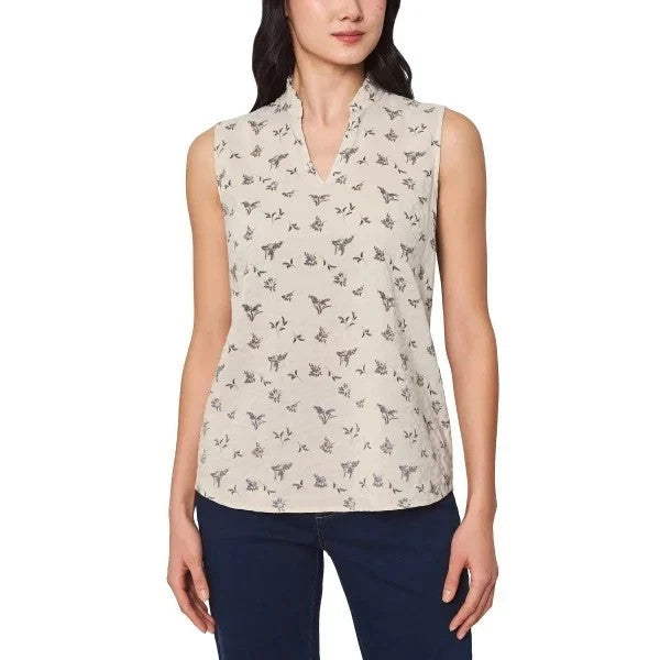 Modern Ambition Women’s Floral Sleeveless Blouse Lightweight Casual Top0