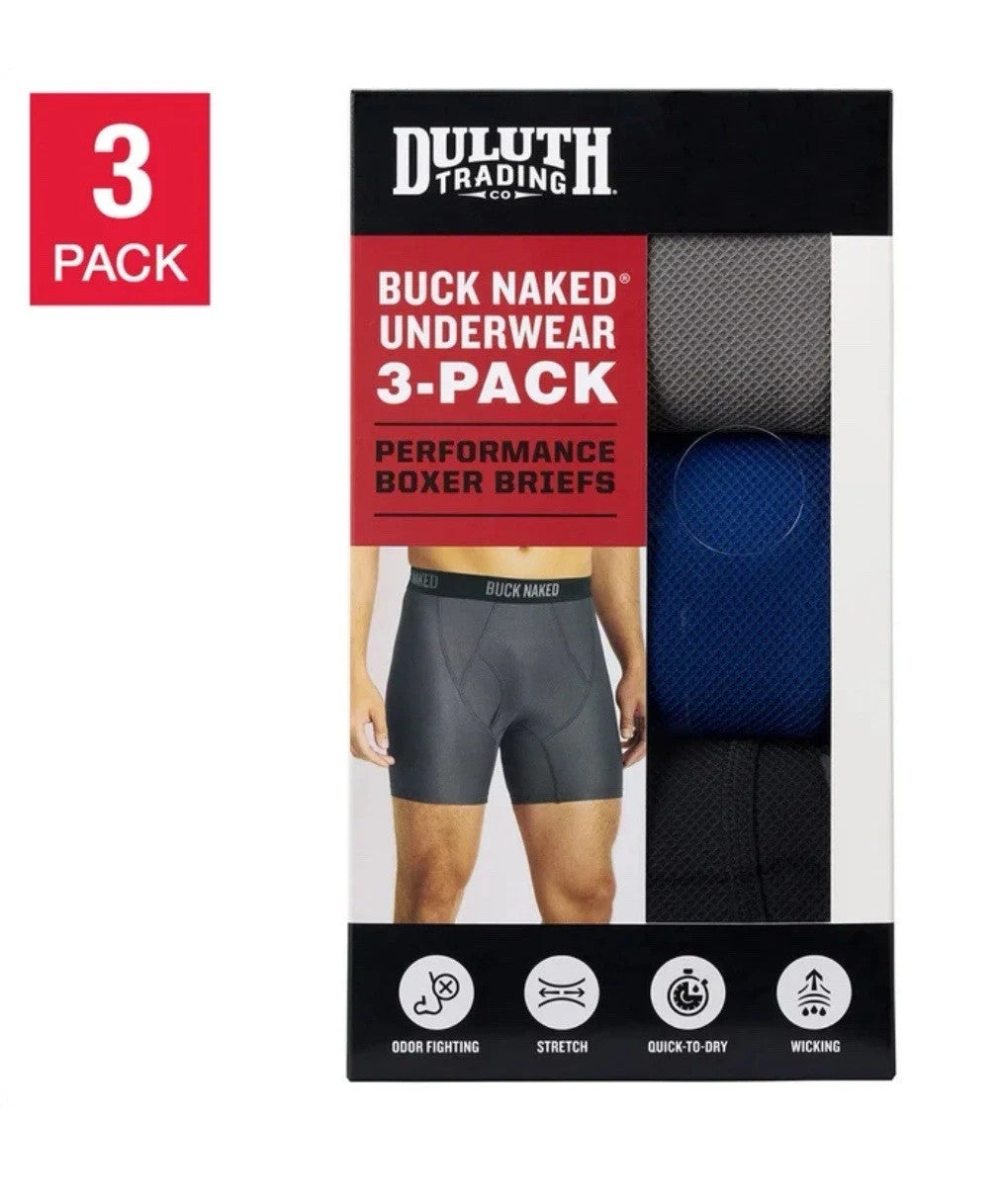 Duluth Trading Men's 3 Pack Buck Naked Boxer Briefs Underwear0