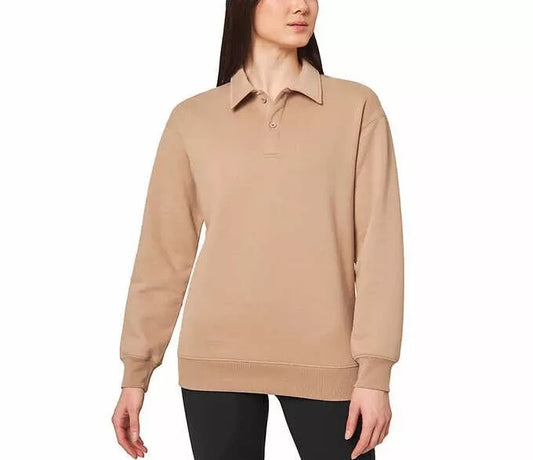 Mondetta Ladies' Collared Fleece Pullover Top S0