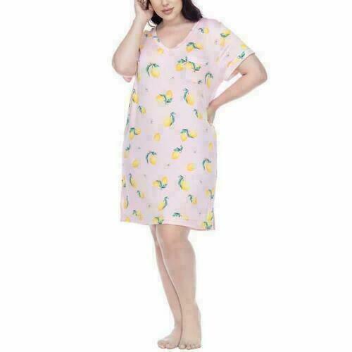 New Honeydew Women's 2 Pack Sleep Shirt Navy  Pink Lemons XXL1