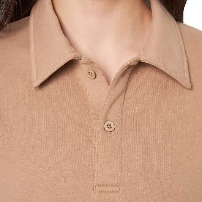 Mondetta Ladies' Collared Fleece Pullover Top S2
