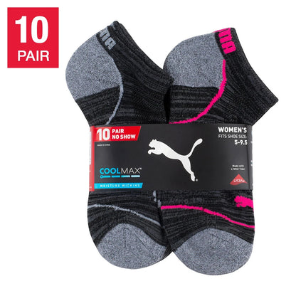 PUMA Ladies' No Show 10 Pair Socks0